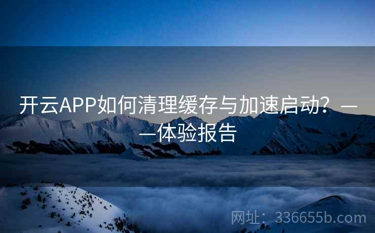 开云APP如何清理缓存与加速启动？——体验报告