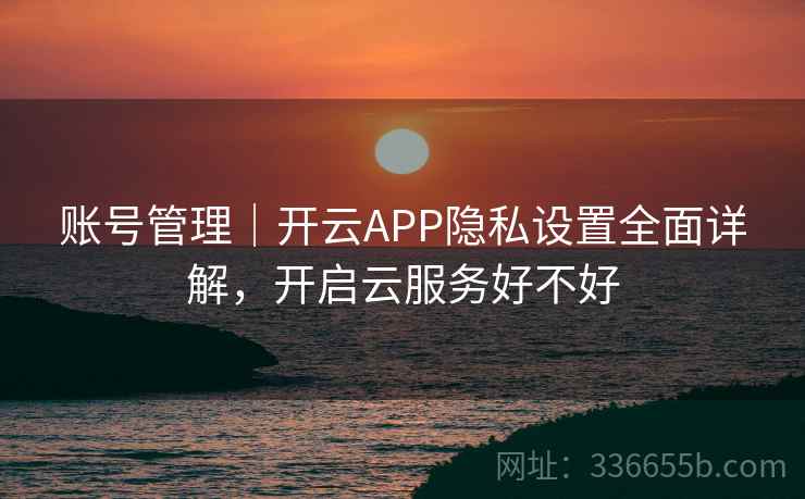 账号管理｜开云APP隐私设置全面详解，开启云服务好不好