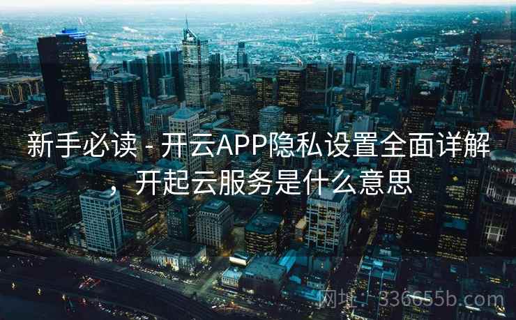 新手必读 - 开云APP隐私设置全面详解，开起云服务是什么意思